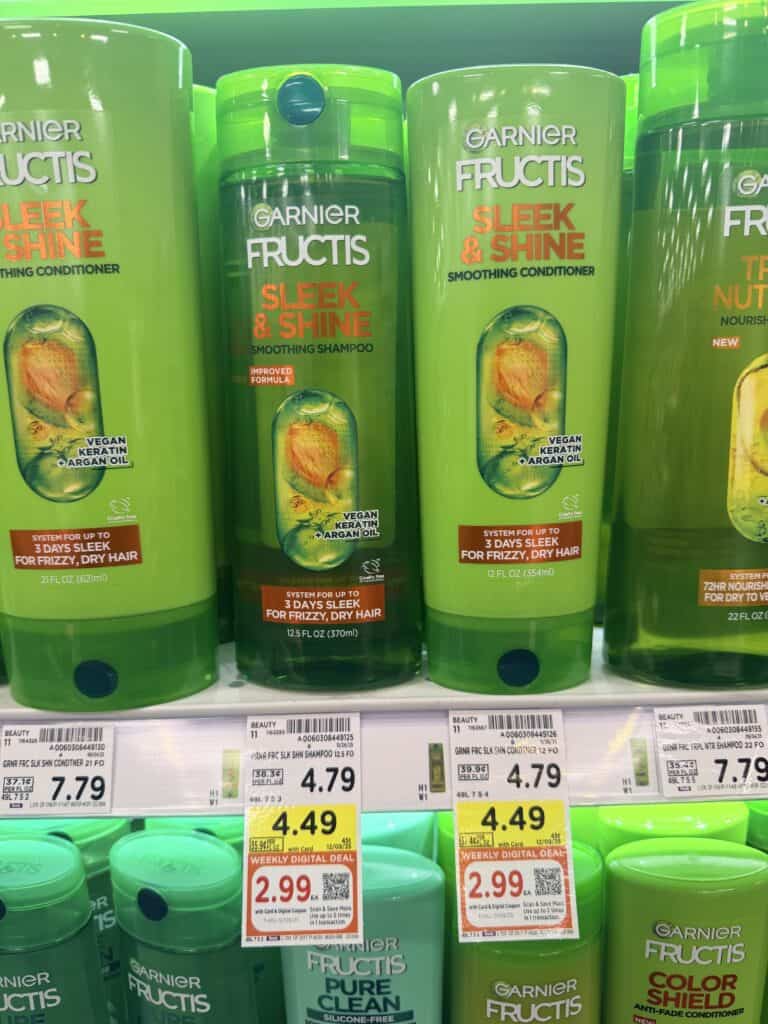 Garnier Fructis Shampoo and Conditioner Kroger Shelf Image