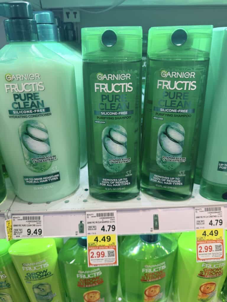 Garnier Fructis Shampoo and Conditioner Kroger Shelf Image