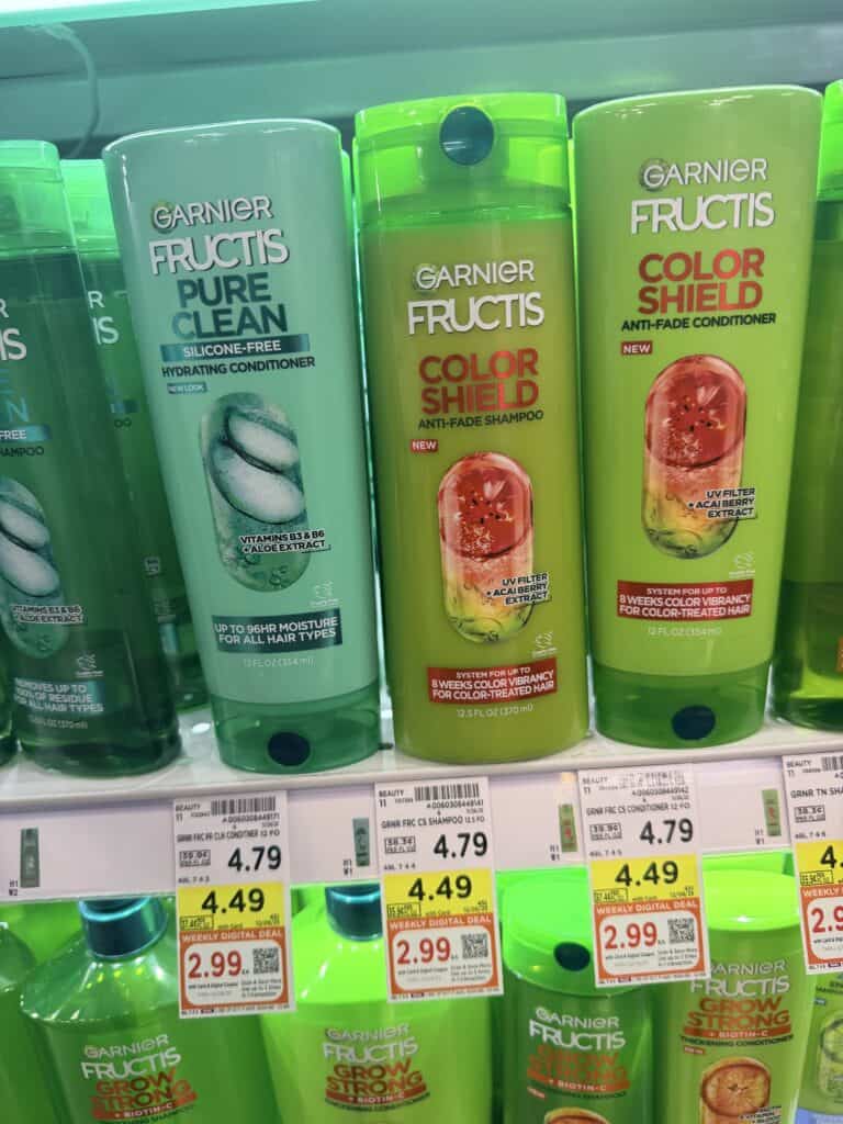 Garnier Fructis Shampoo and Conditioner Kroger Shelf Image