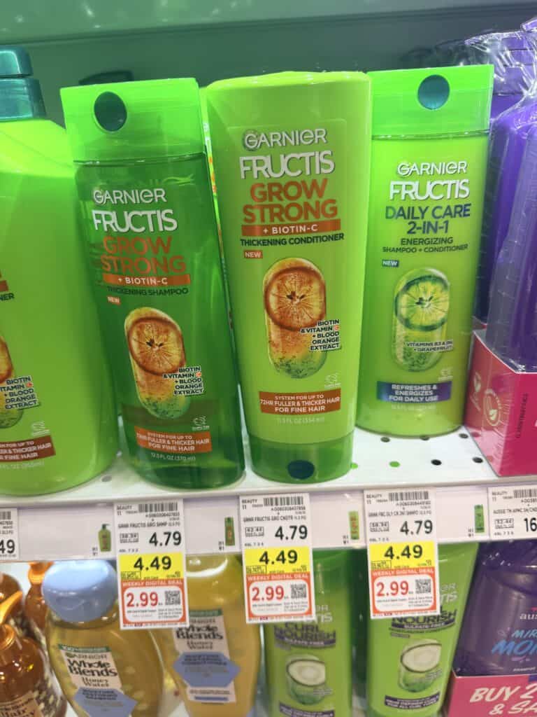 Garnier Fructis Shampoo and Conditioner Kroger Shelf Image