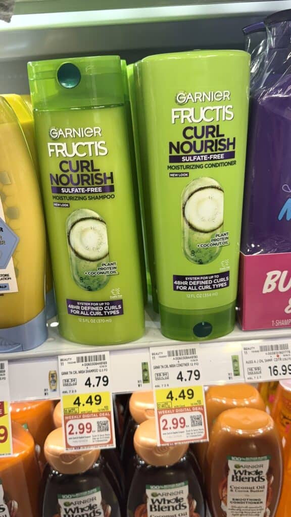 Garnier Fructis Shampoo and Conditioner Kroger Shelf Image