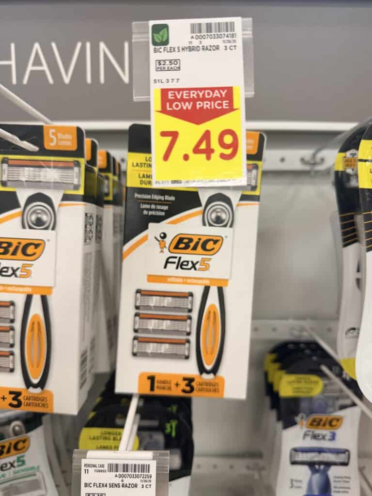 BIC Disposable Razors Kroger Shelf Image