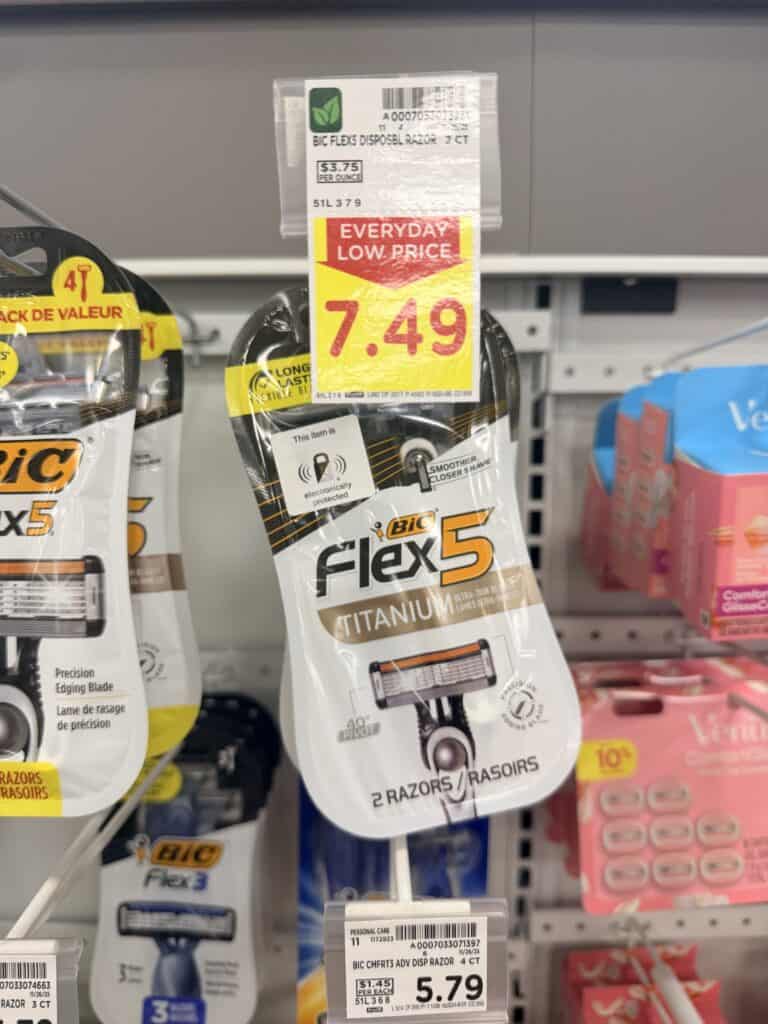 BIC Disposable Razors Kroger Shelf Image