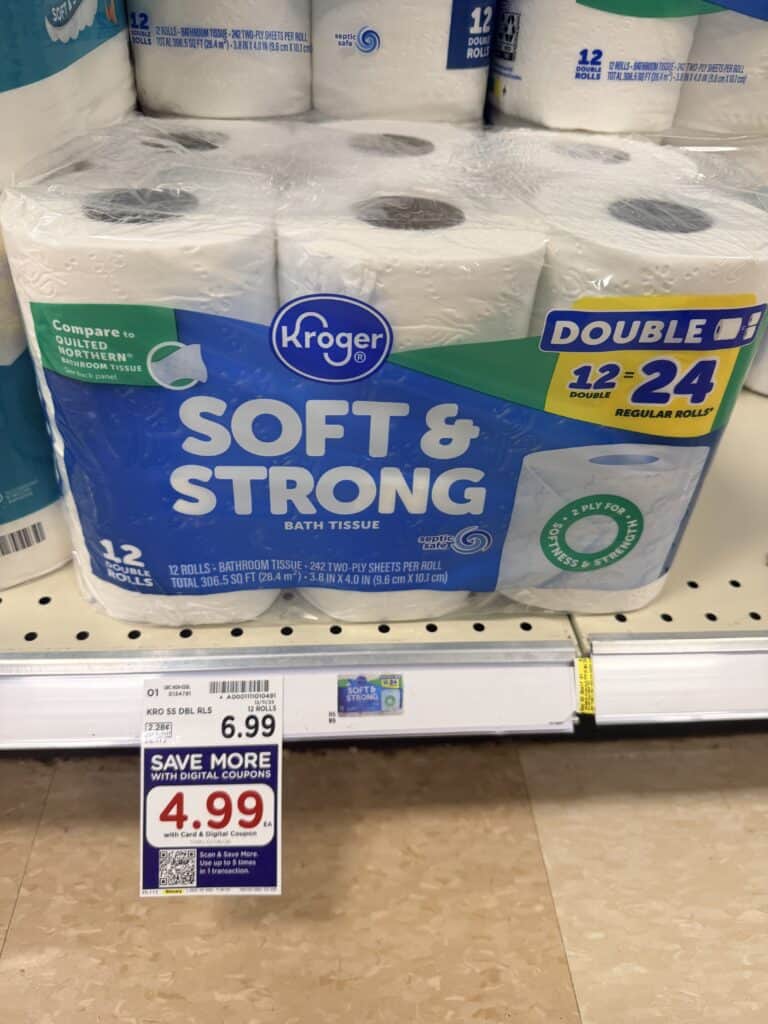 Kroger Soft & Strong Toilet Paper Kroger Shelf Image