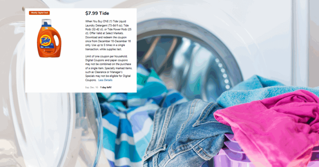 Tide Laundry Kroger Digital Coupon