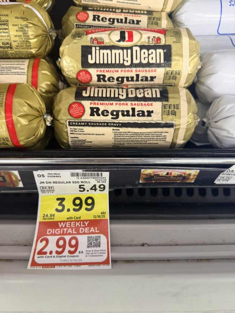 jimmy dean sausage kroger shelf image (1)