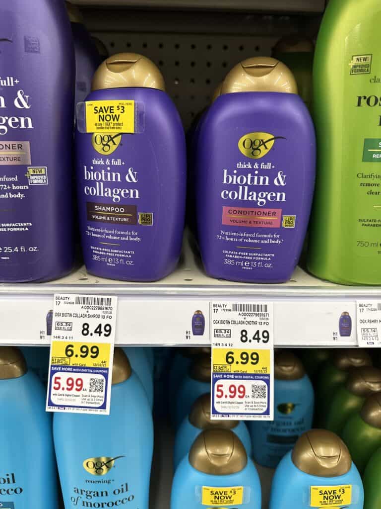 ogx shampoo and conditioner kroger shelf image (1)
