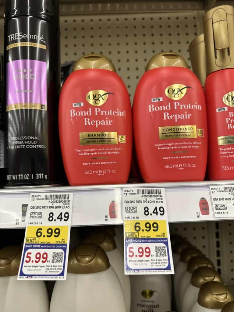 ogx shampoo and conditioner kroger shelf image (1)