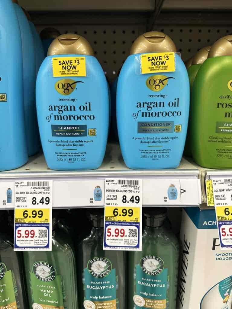 ogx shampoo and conditioner kroger shelf image (1)