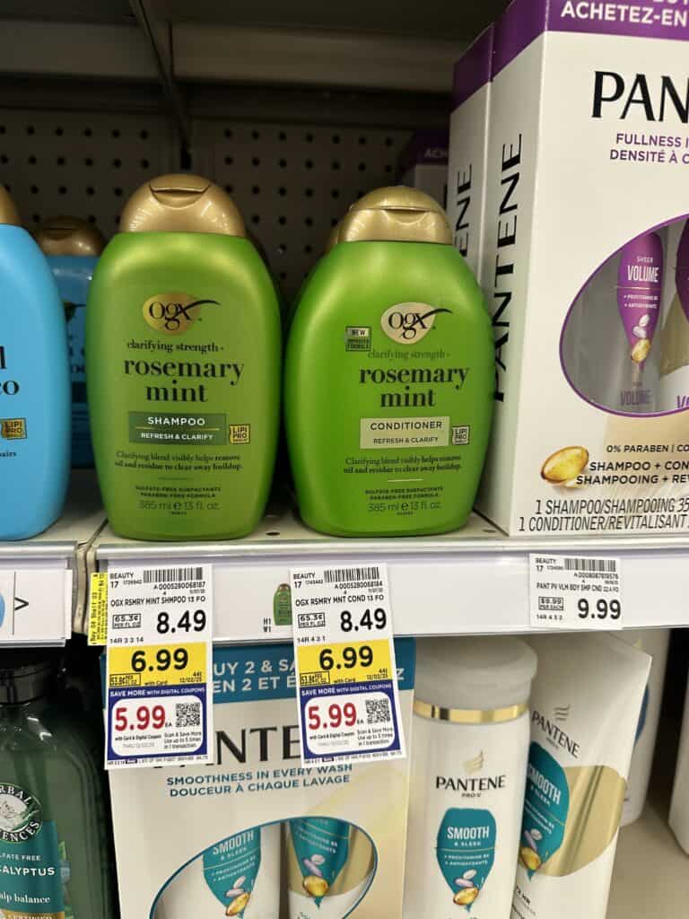 ogx shampoo and conditioner kroger shelf image (1)