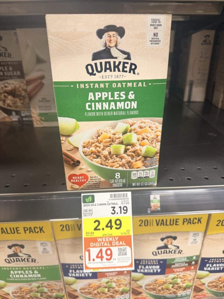 quaker instant oatmeal kroger shelf image (1)