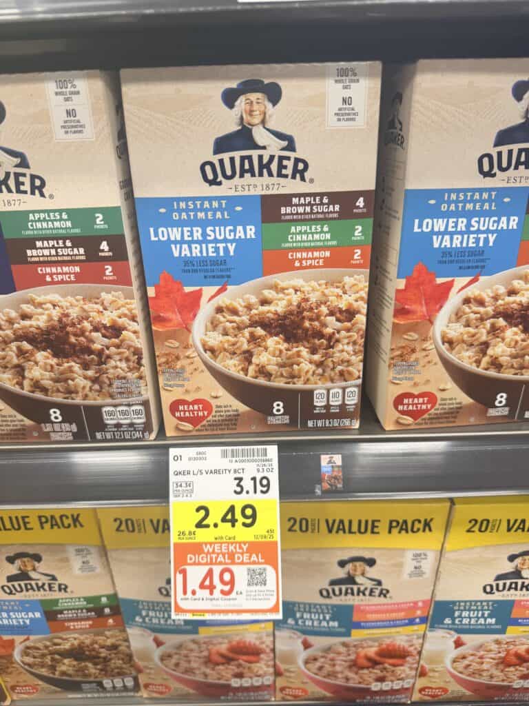 quaker instant oatmeal kroger shelf image (1)