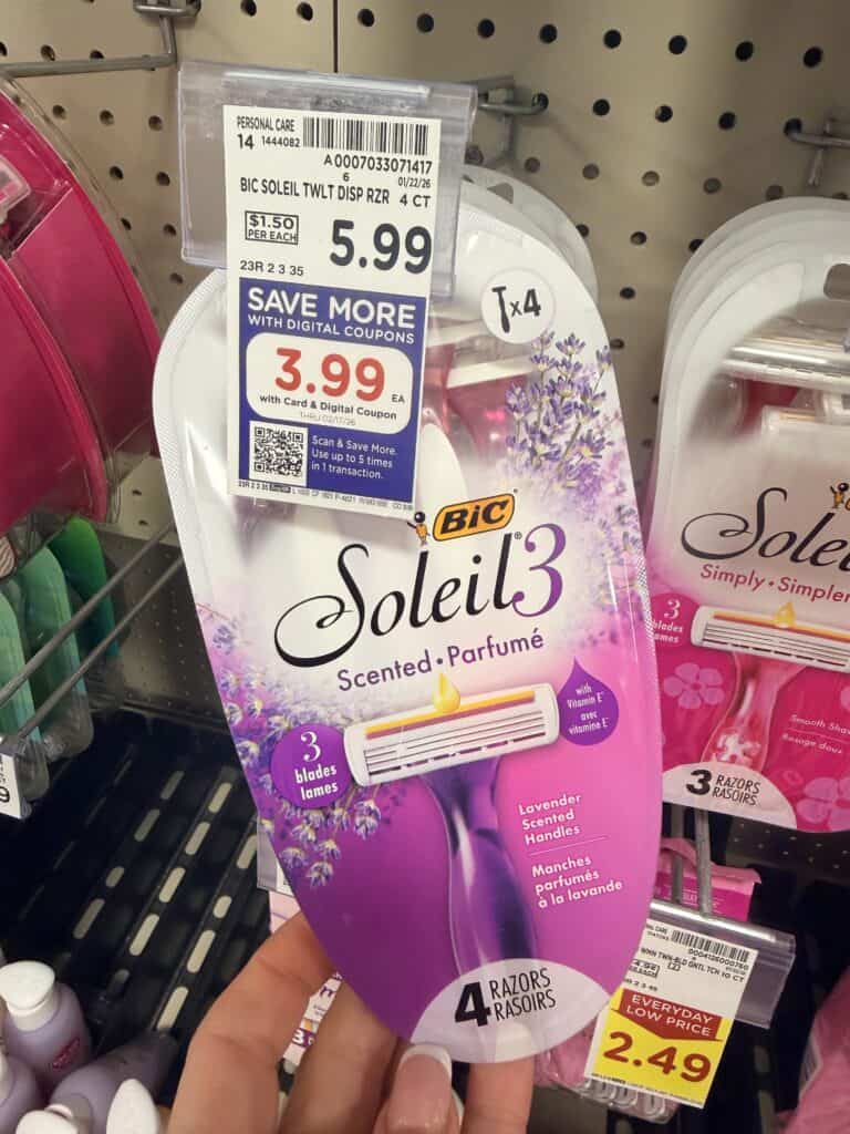 BIC Disposable Razors Kroger Shelf Image