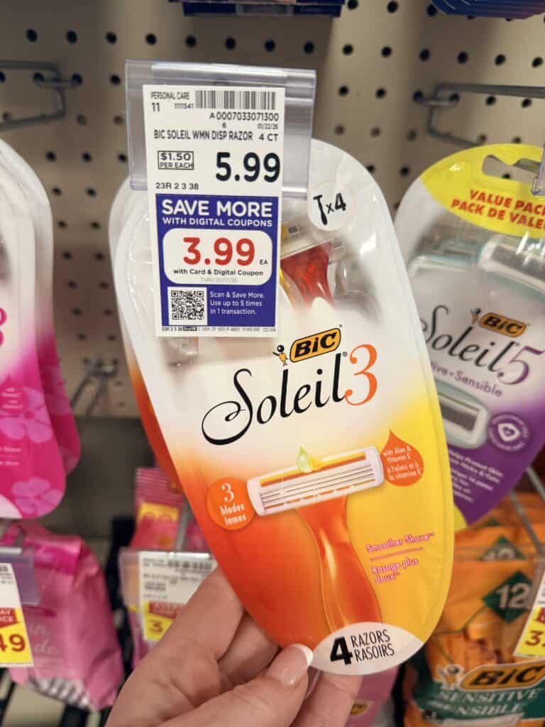 BIC Disposable Razors Kroger Shelf Image