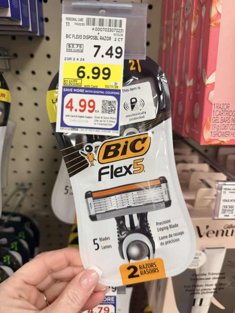 BIC Disposable Razors Kroger Shelf Image