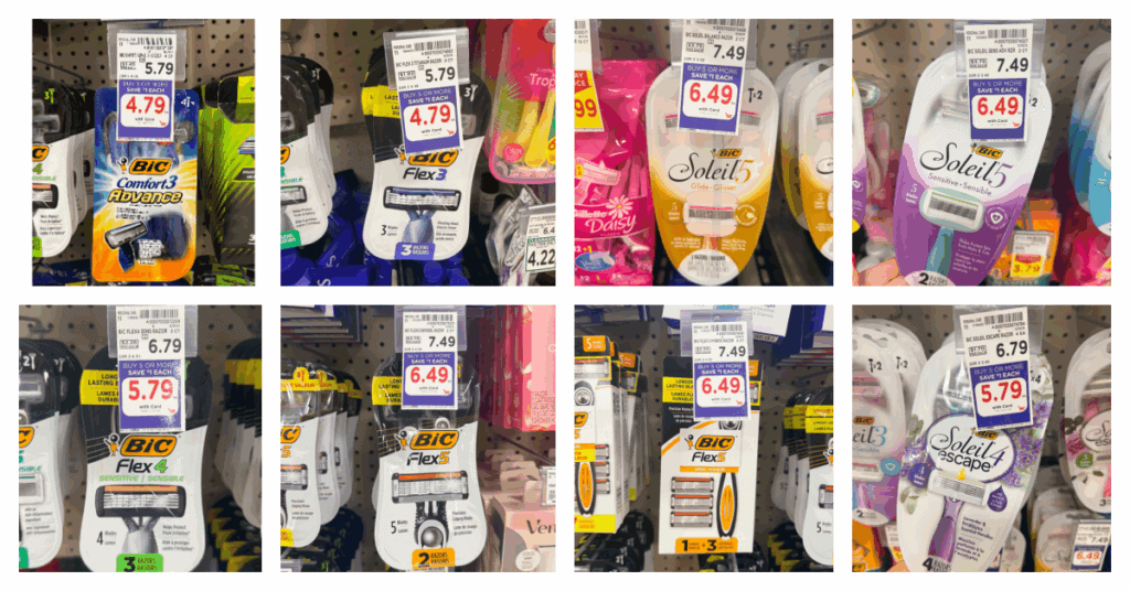 BIC Disposable Razors Kroger Shelf Images