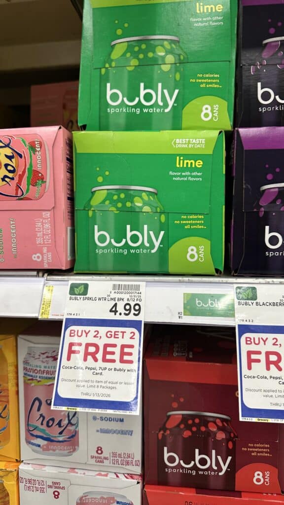 Bubly Sparkling Water Kroger Shelf Image