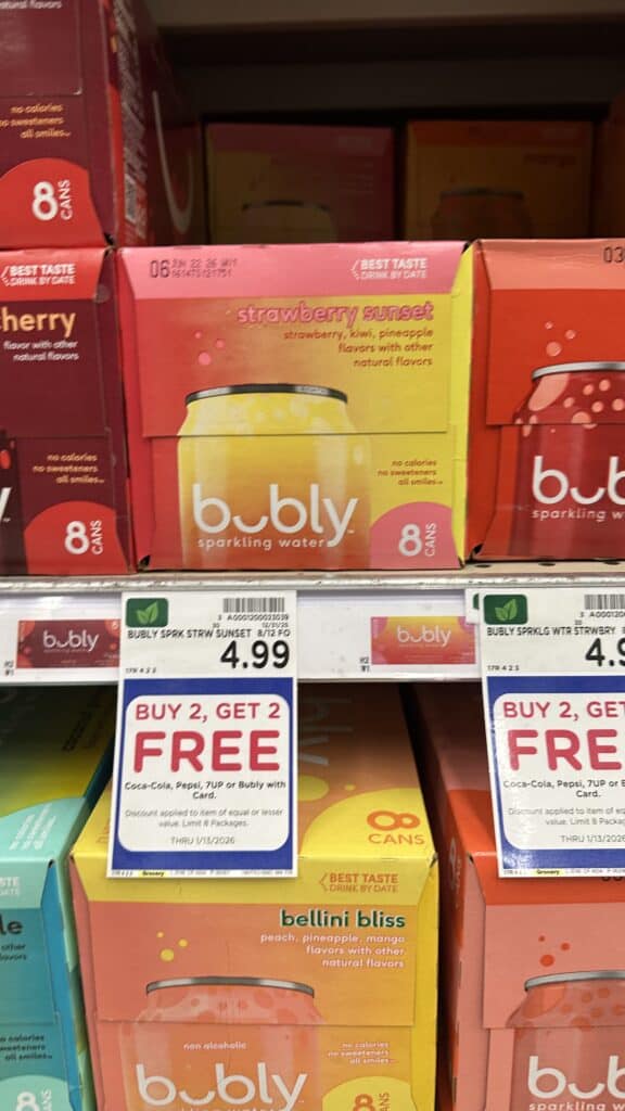 Bubly Sparkling Water Kroger Shelf Image