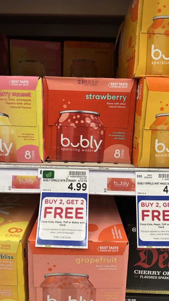 Bubly Sparkling Water Kroger Shelf Image