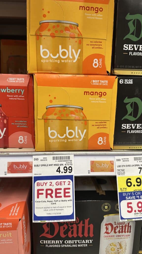 Bubly Sparkling Water Kroger Shelf Image