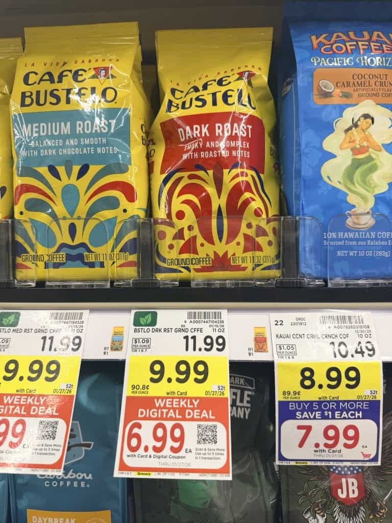 Cafe Bustelo Kroger Shelf Image (