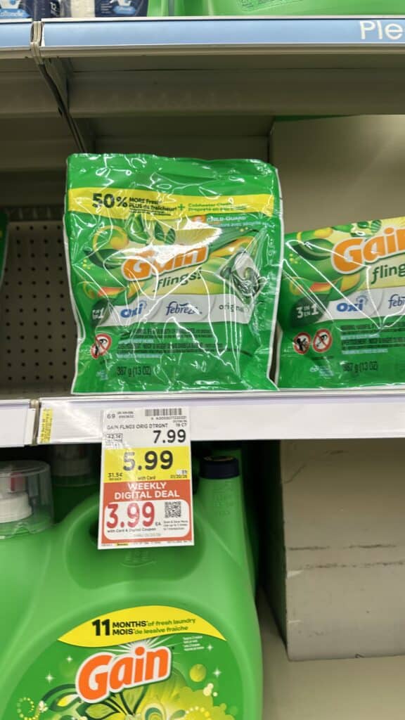 Gain and Tide Laundry Detergent Kroger Shelf Image