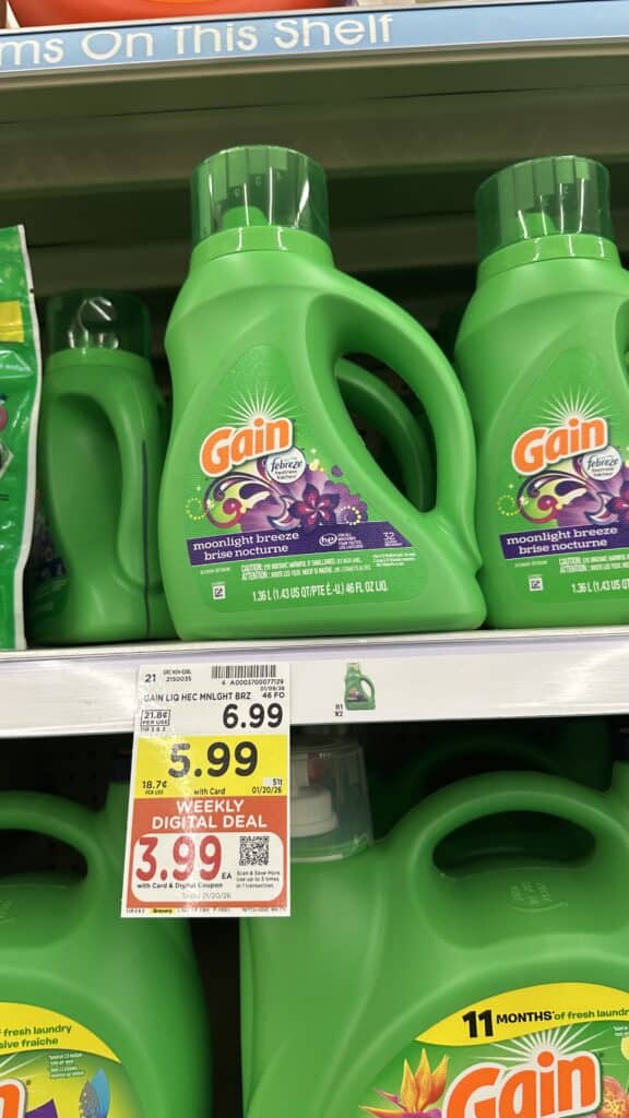 Gain and Tide Laundry Detergent Kroger Shelf Image