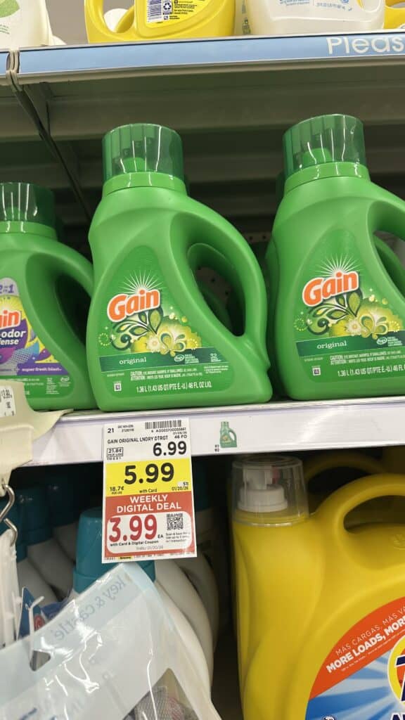 Gain and Tide Laundry Detergent Kroger Shelf Image