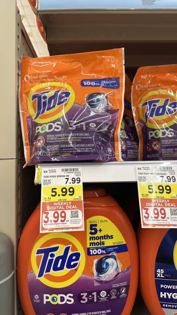 Gain and Tide Laundry Detergent Kroger Shelf Image