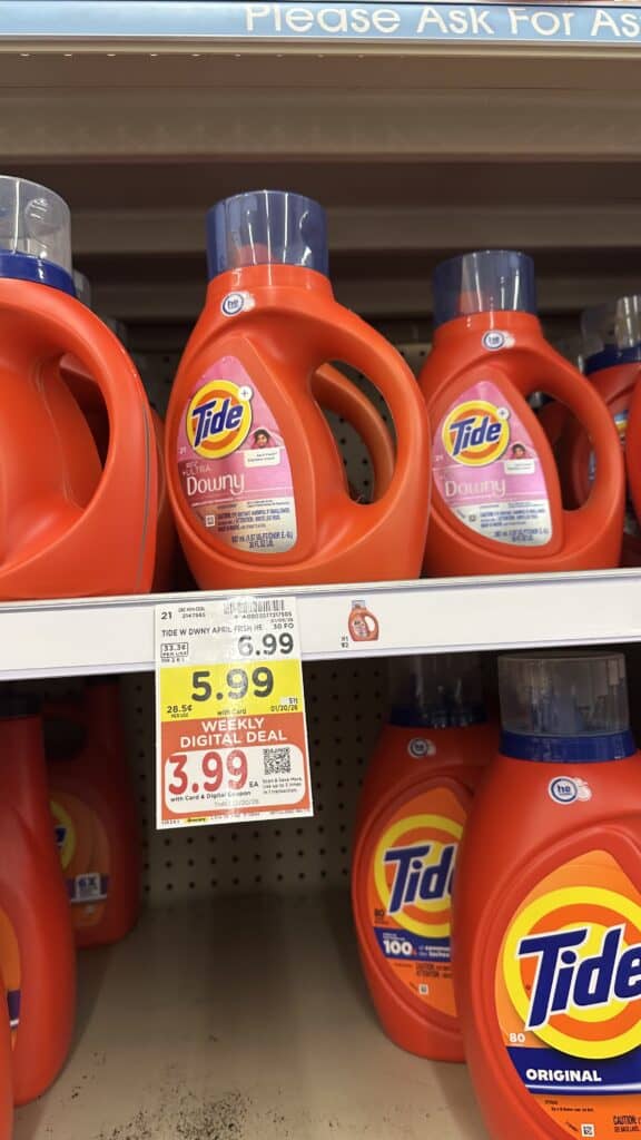 Gain and Tide Laundry Detergent Kroger Shelf Image