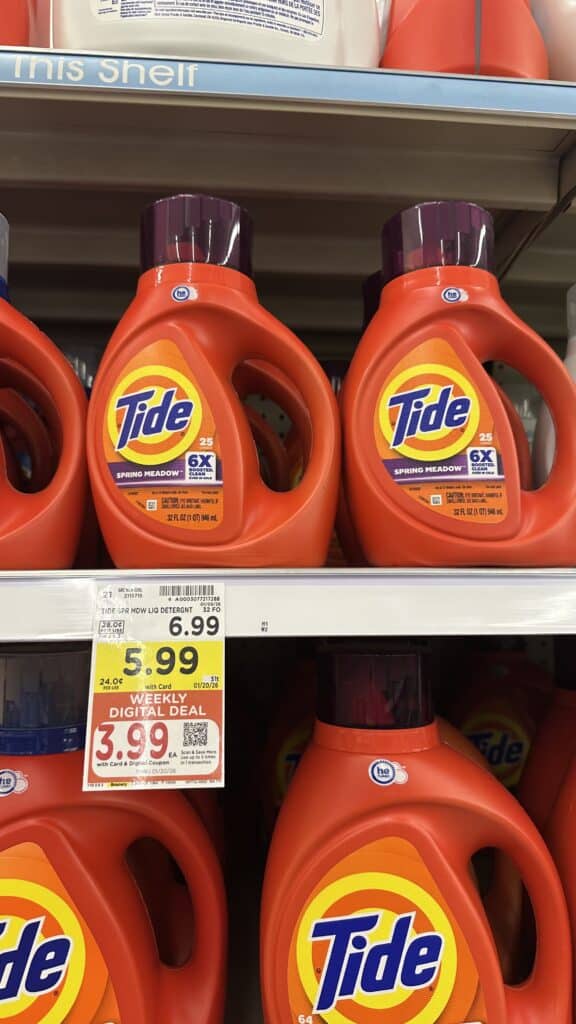 Gain and Tide Laundry Detergent Kroger Shelf Image