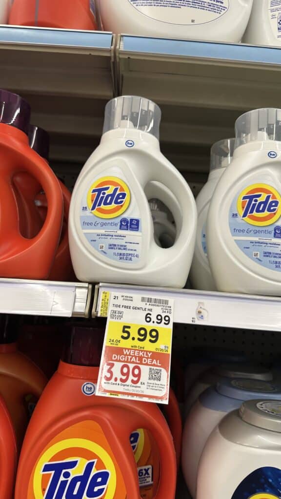 Gain and Tide Laundry Detergent Kroger Shelf Image