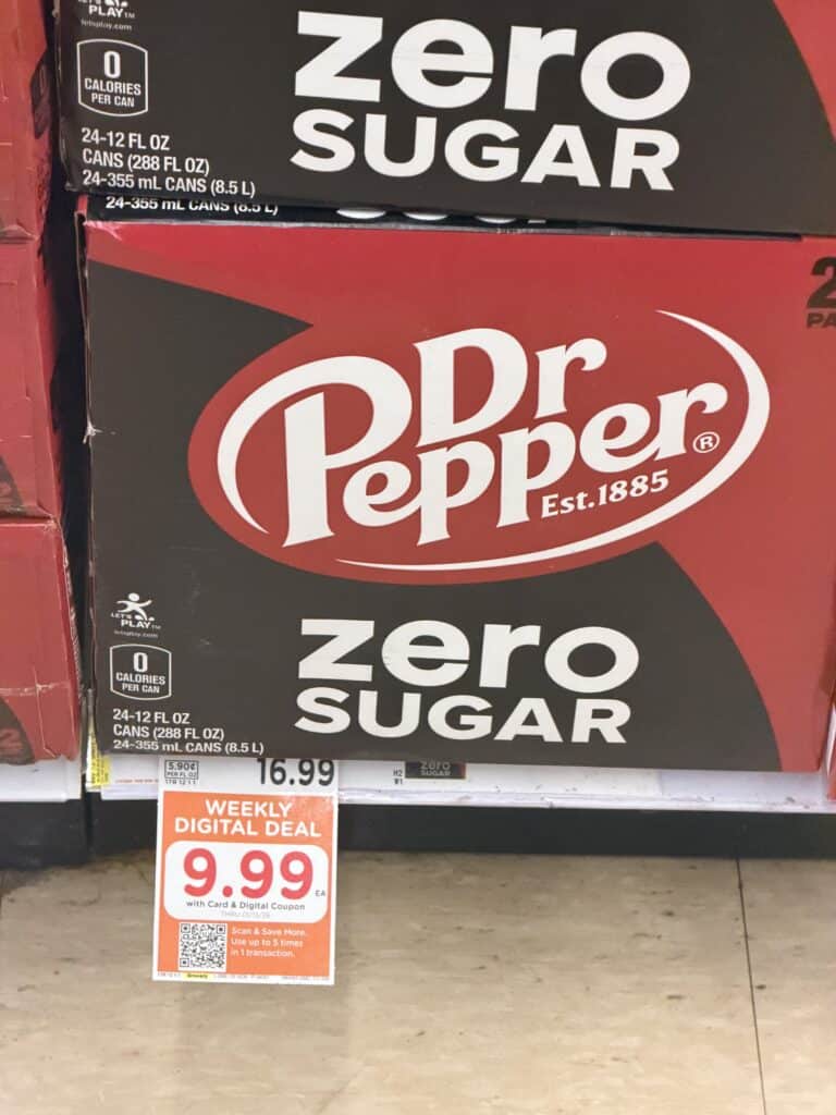Pepsi Coca-Cola, 7up dr pepper and canada dry 24 ct soda pop kroger shelf image 