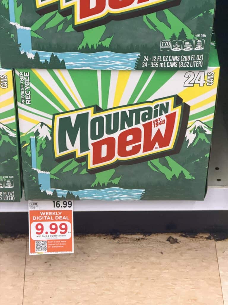 Pepsi Coca-Cola, 7up dr pepper and canada dry 24 ct soda pop kroger shelf image 