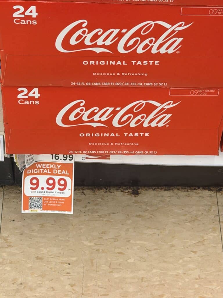 Pepsi Coca-Cola, 7up dr pepper and canada dry 24 ct soda pop kroger shelf image