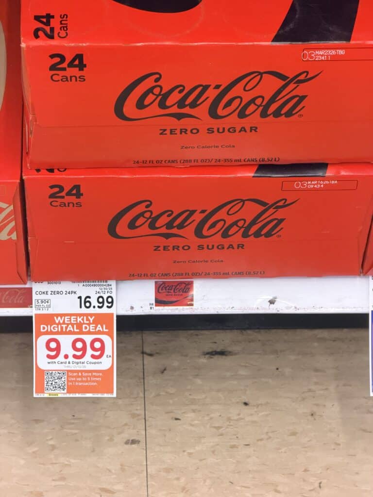 Pepsi Coca-Cola, 7up dr pepper and canada dry 24 ct soda pop kroger shelf image