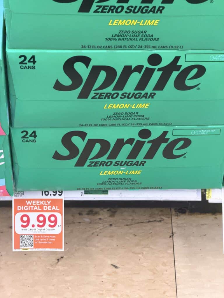 Pepsi Coca-Cola, 7up dr pepper and canada dry 24 ct soda pop kroger shelf image