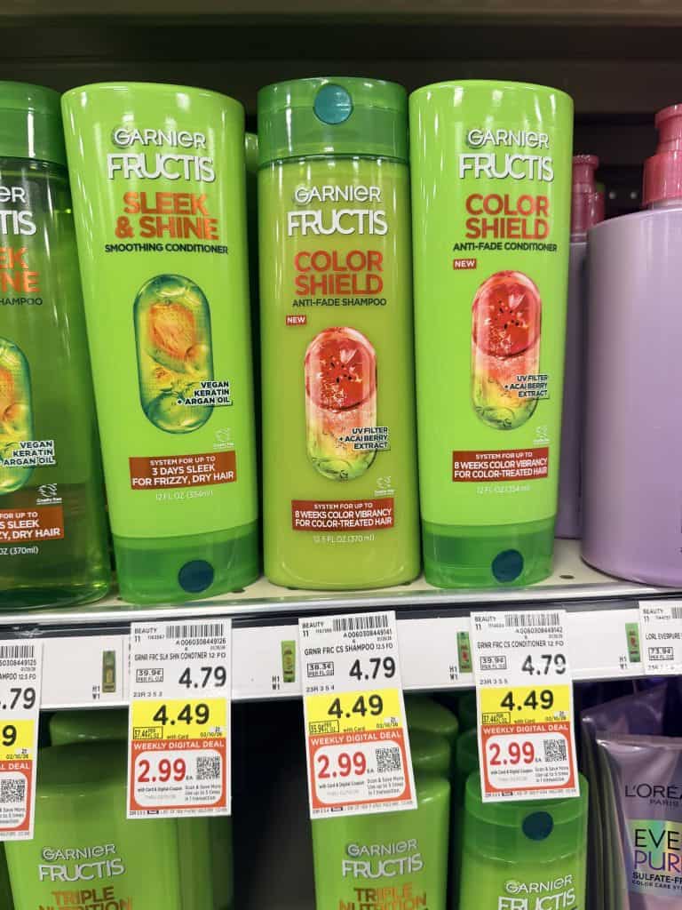 Garnier Fructis Shampoo & Conditioner Kroger Shelf image
