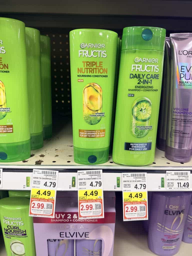 Garnier Fructis Shampoo & Conditioner Kroger Shelf image