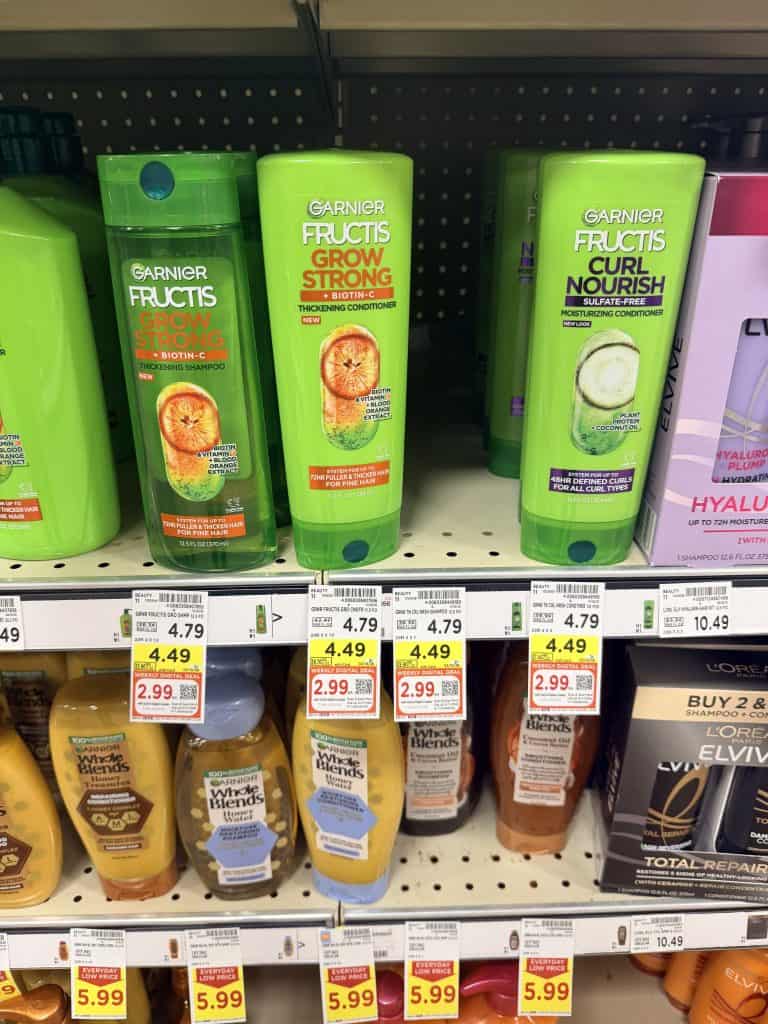 Garnier Fructis Shampoo & Conditioner Kroger Shelf image