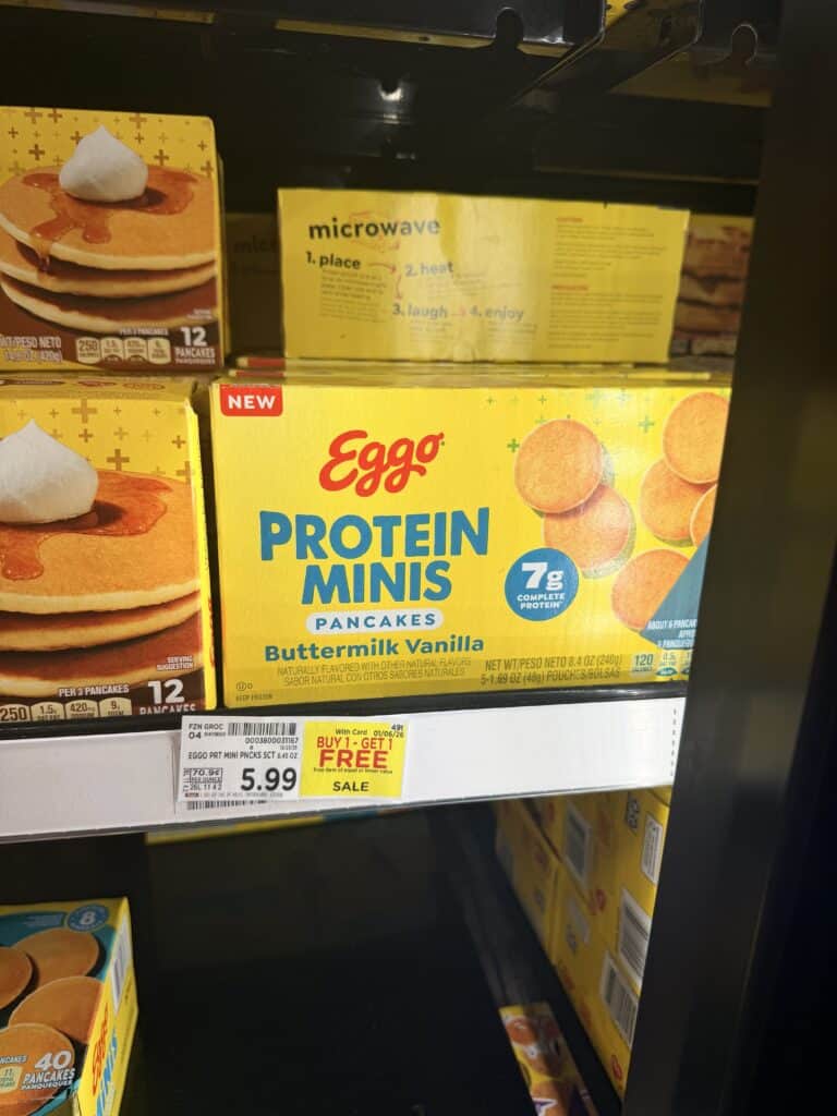 Eggo Protein Waffles Kroger shelf image