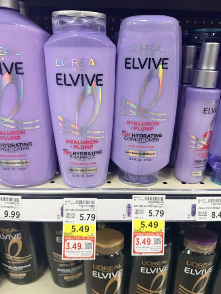 L'Oreal Paris Elvive Shampoo and Conditioner Kroger Shelf Image