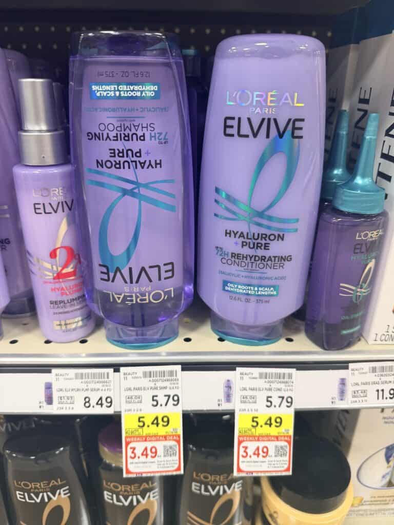 L'Oreal Paris Elvive Shampoo and Conditioner Kroger Shelf Image