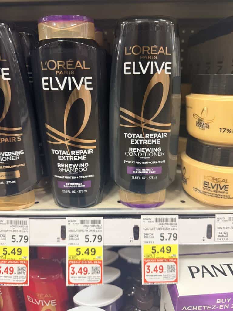 L'Oreal Paris Elvive Shampoo and Conditioner Kroger Shelf Image