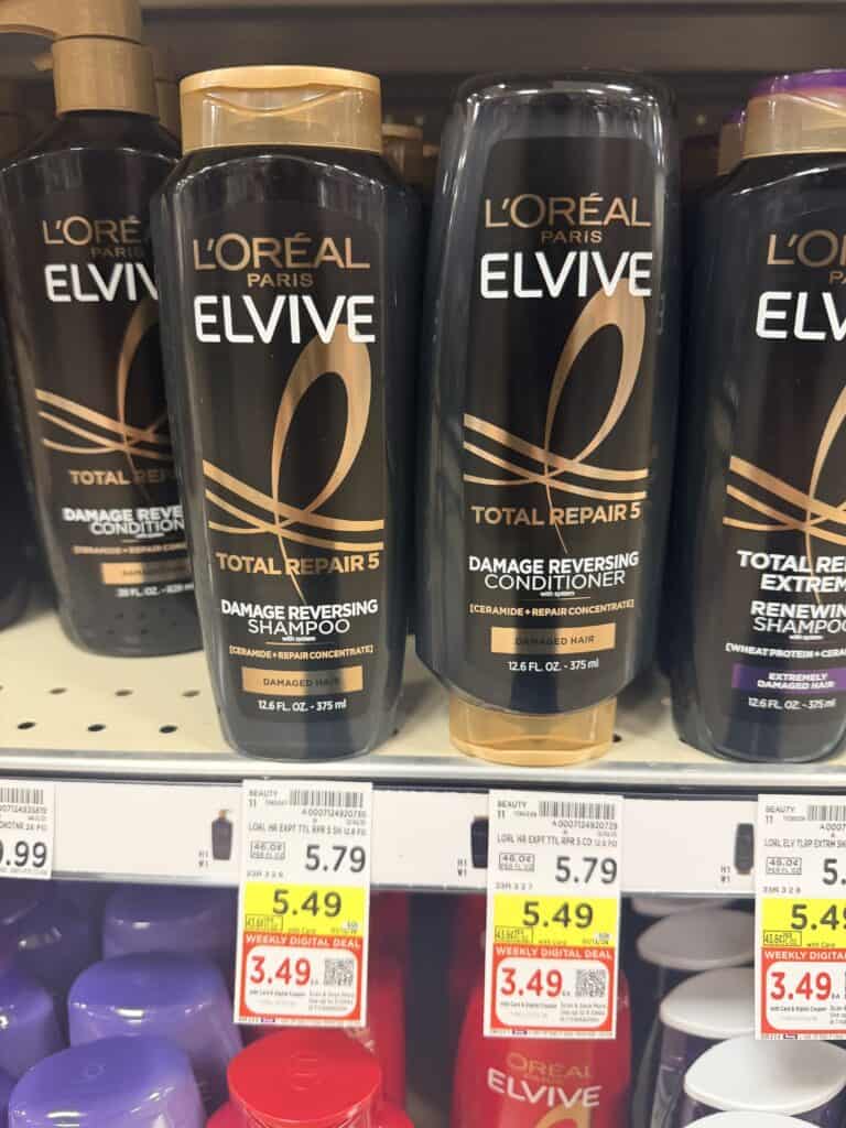 L'Oreal Paris Elvive Shampoo and Conditioner Kroger Shelf Image