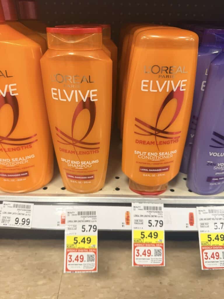 L'Oreal Paris Elvive Shampoo and Conditioner Kroger Shelf Image