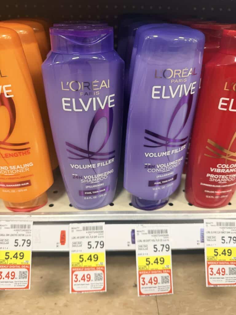 L'Oreal Paris Elvive Shampoo and Conditioner Kroger Shelf Image