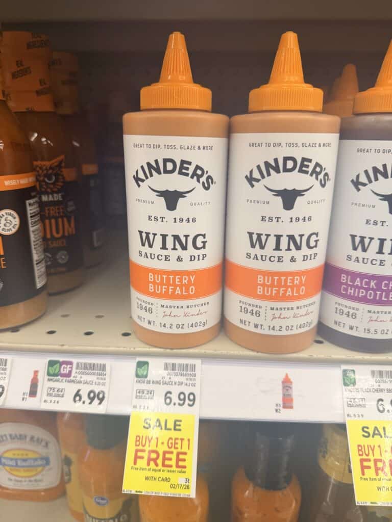 kinder's sauces kroger shelf image