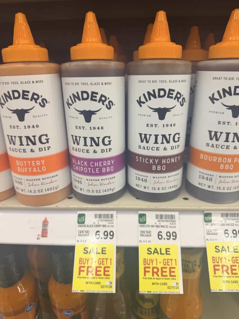 kinder's sauces kroger shelf image