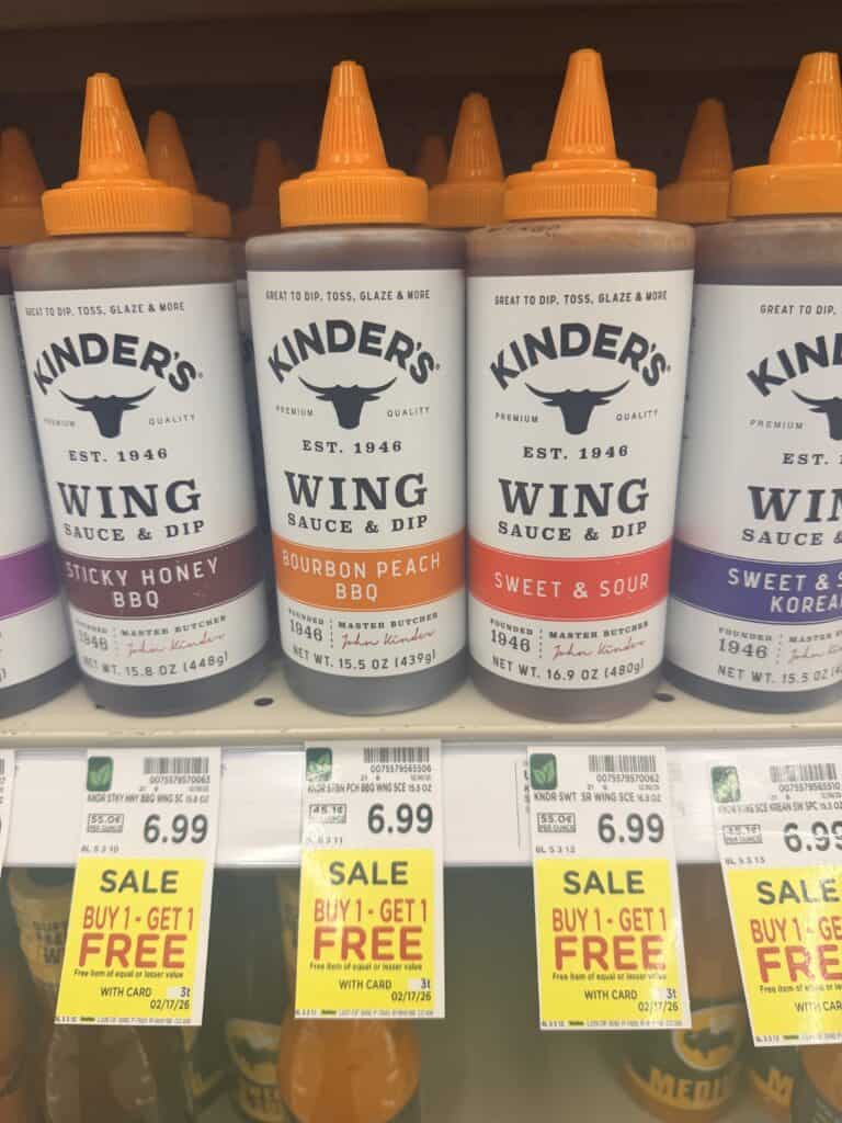 kinder's sauces kroger shelf image